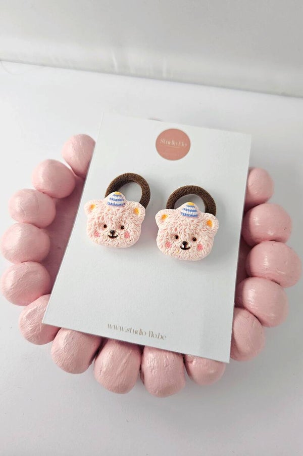 Setje Beertje Bo Roze - haarelastiekjes