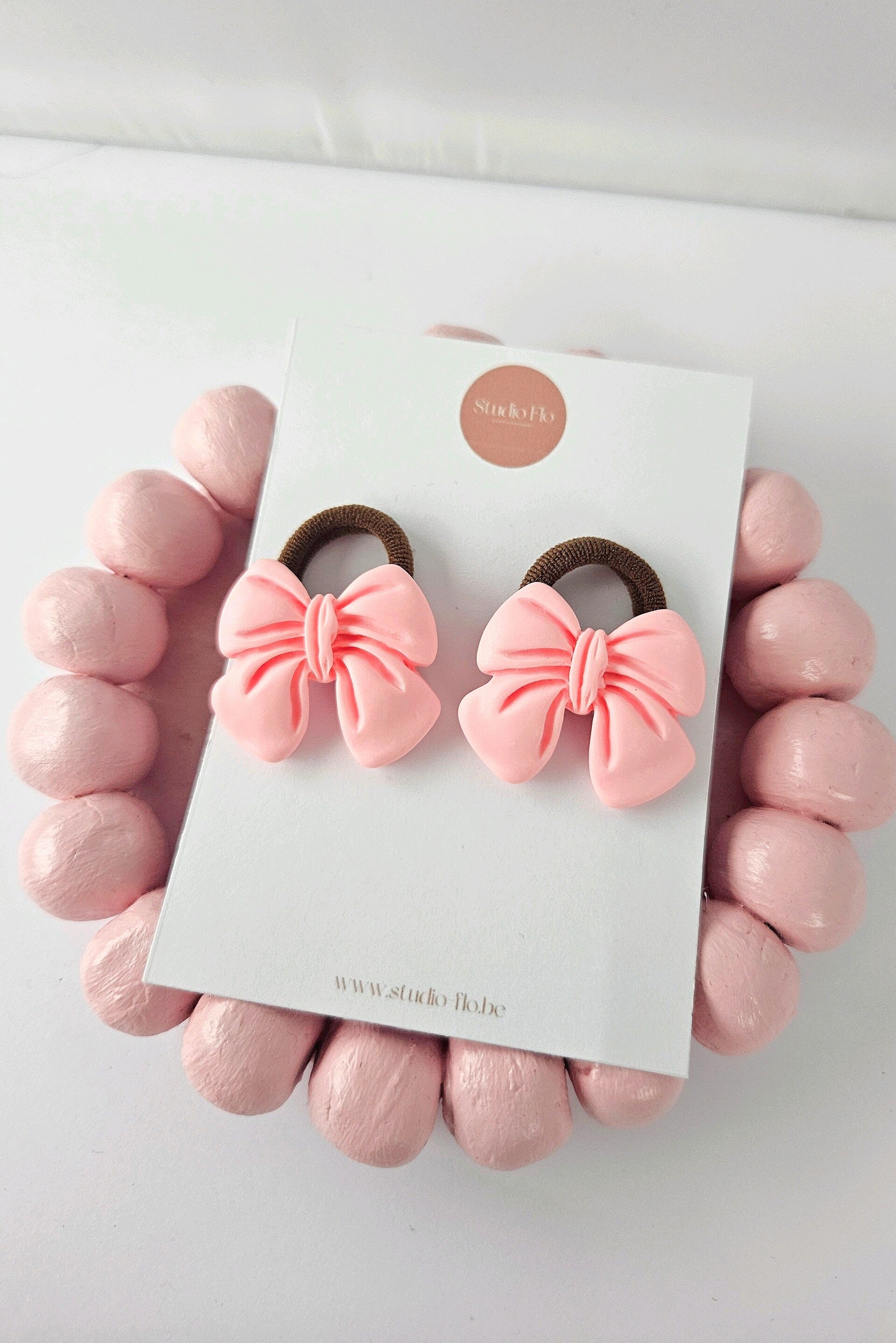 Bow Roze - Haarelastiekjes set