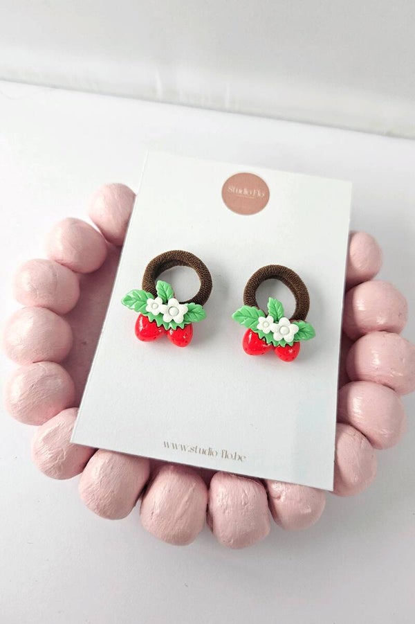 Setje Strawberry - haarelastiekje
