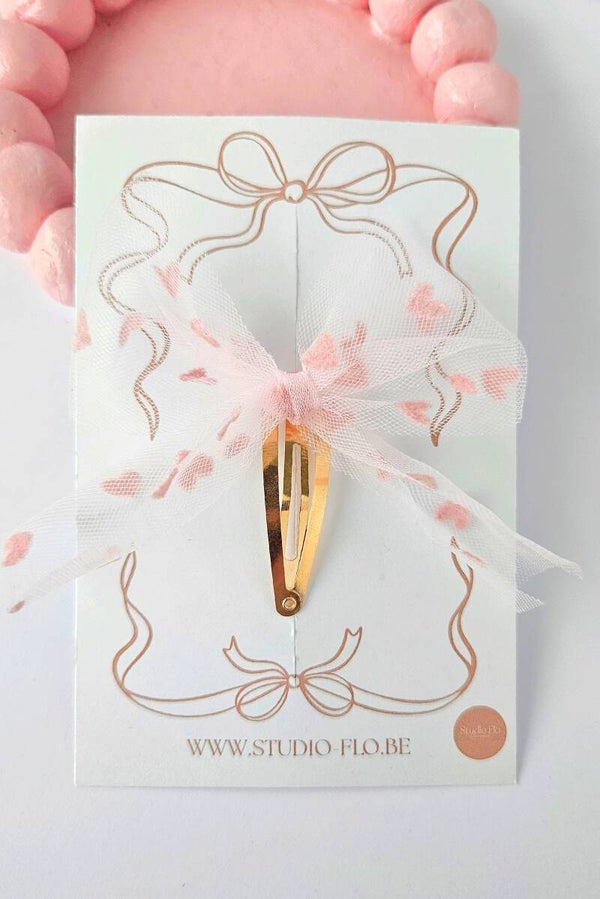 Strik Leontine Roze - Klikklakspeldje & haarelastiekje