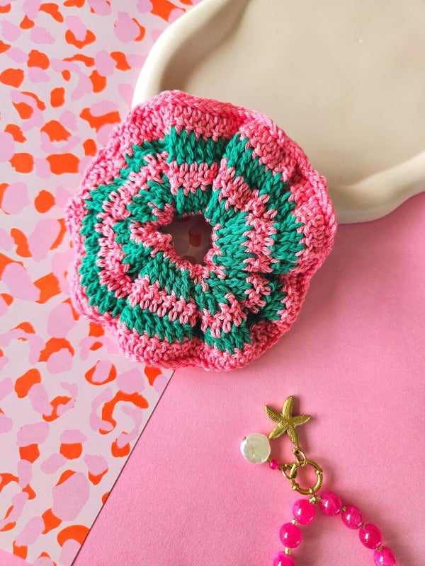 Scrunchie Dolce Vita - Groen/Roze