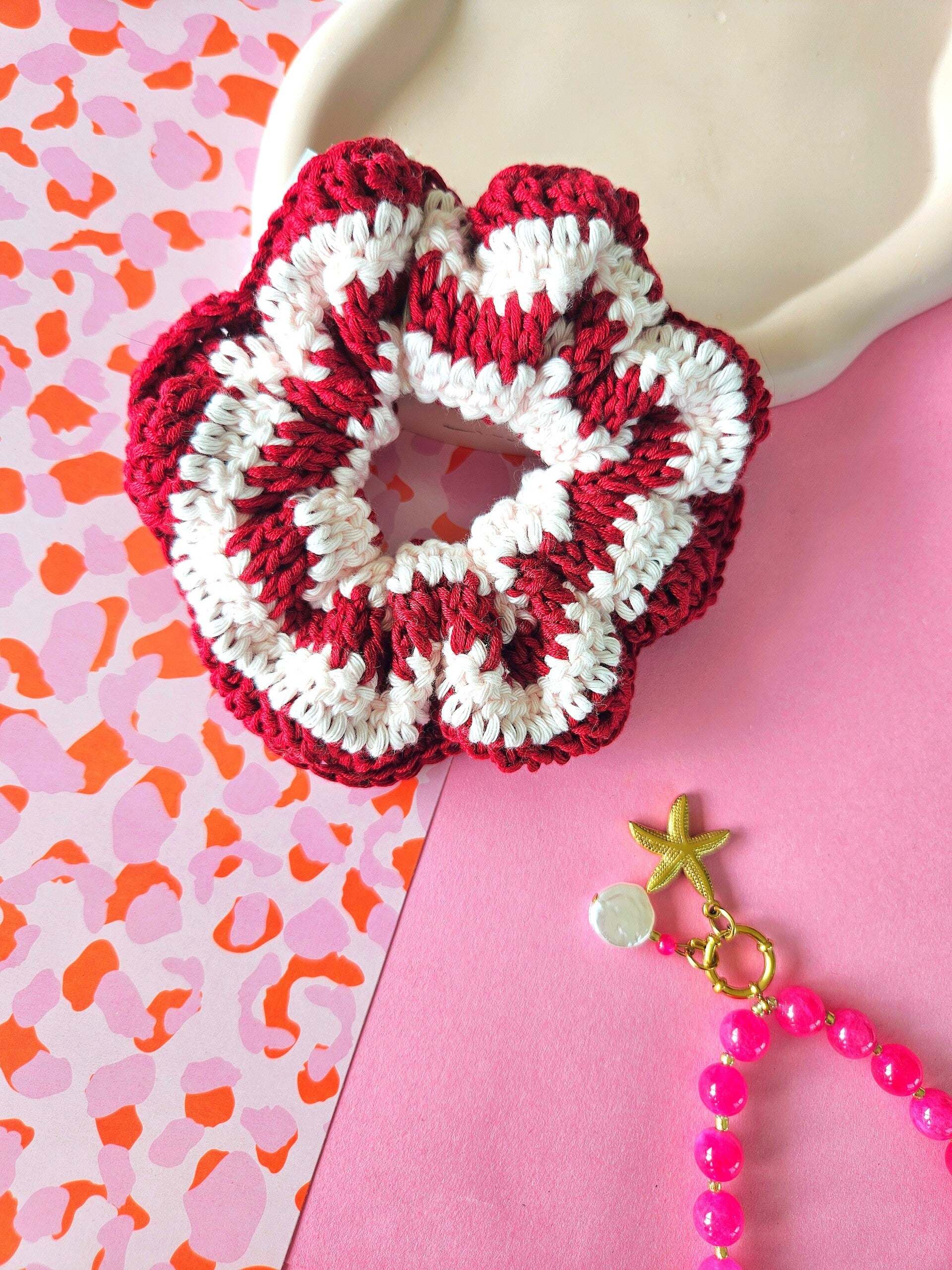 Scrunchie Cherry - Lichtroze/kersenrood