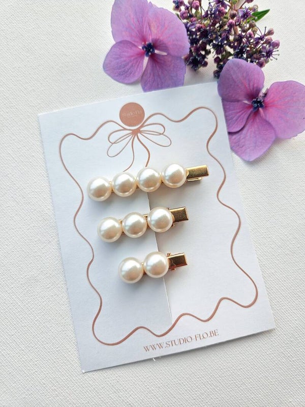 Pearls Twinning - Set alligatorclips