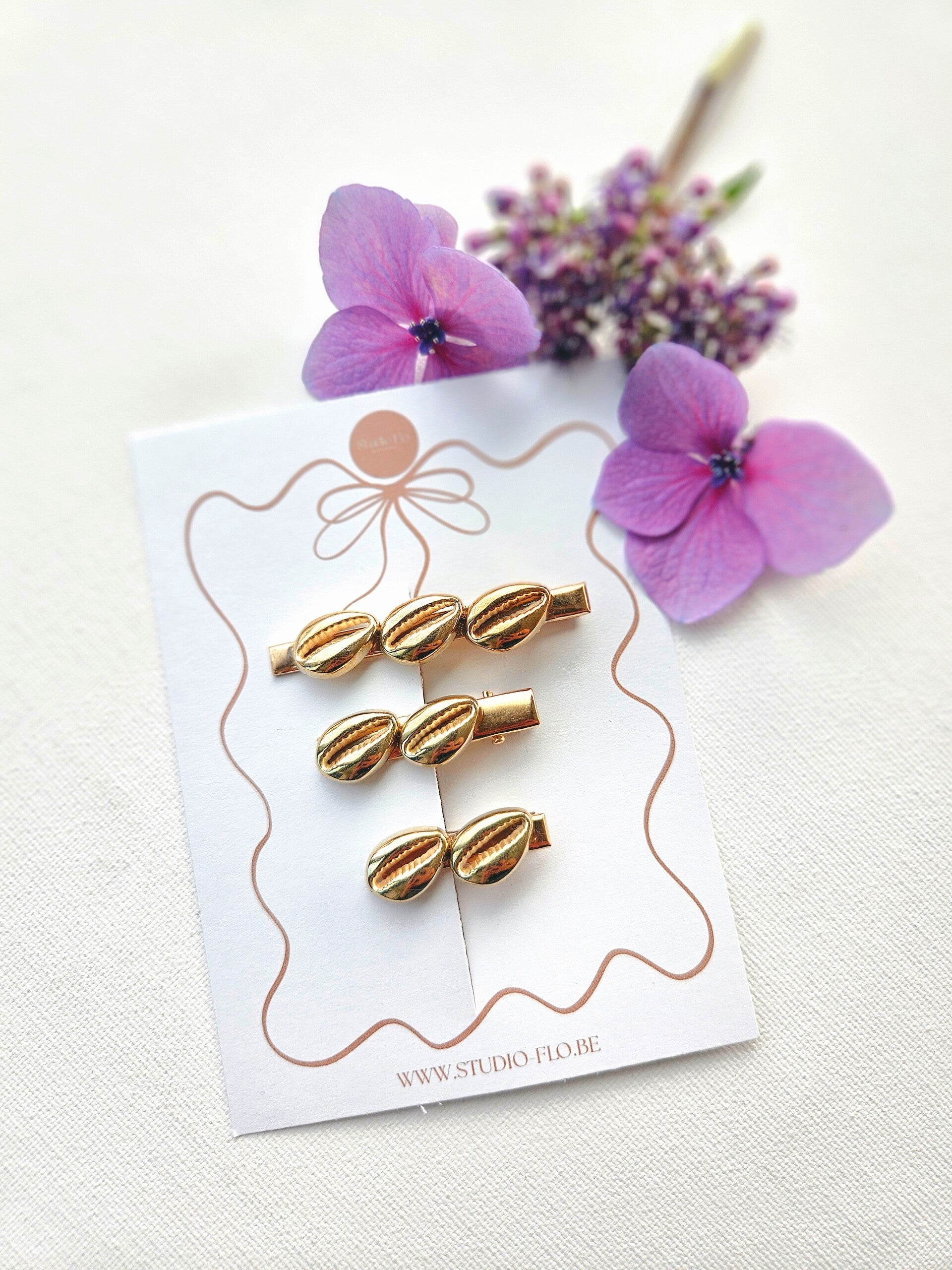Goud Schelp Twinning - Alligatorclips
