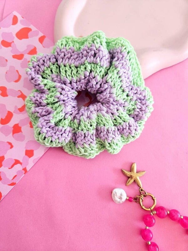 Scrunchie Paars/Groen