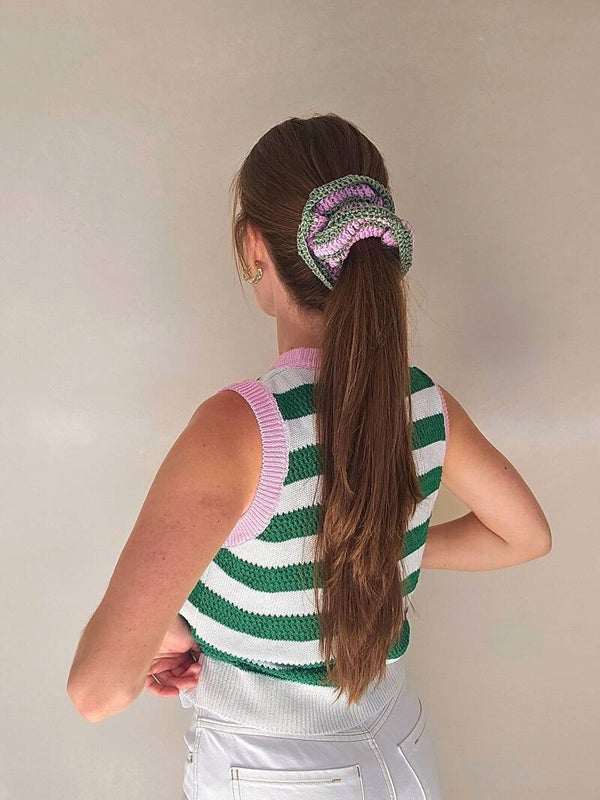 Scrunchie Matcha - Groen/Roze