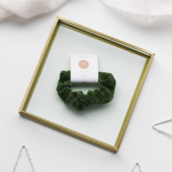 Scrunchie Glitter Sagegreen