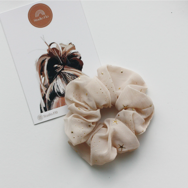 Scrunchie Satijn Lichtbeige