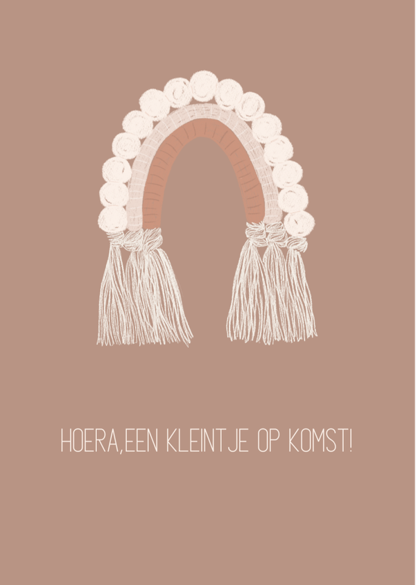 Mini Kaartje "Hoera een kleintje op komst"