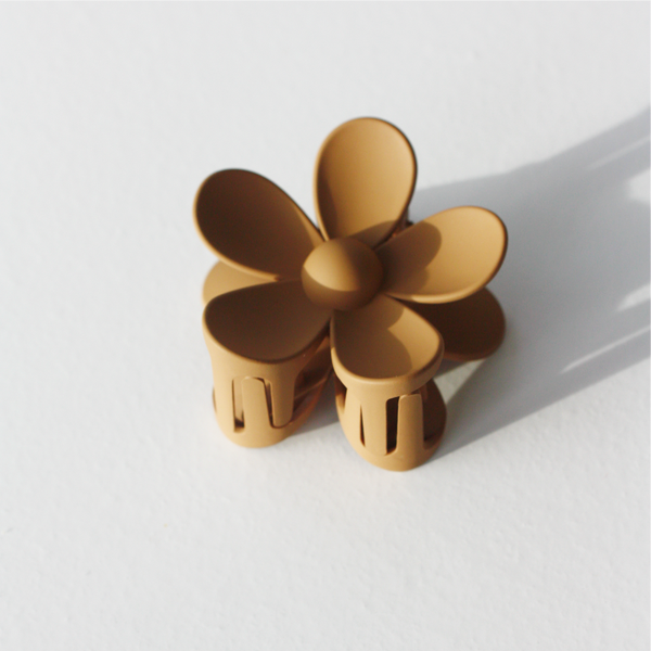 Haarclip Bloem Karamel