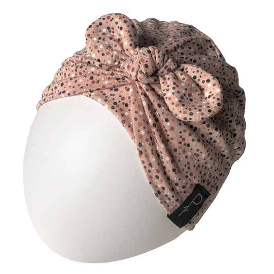 Baby turban knot - Pink with tiny dots