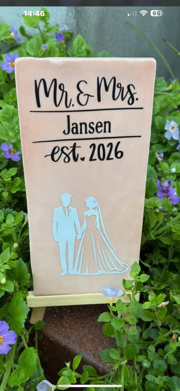 Bruiloft tegeltje