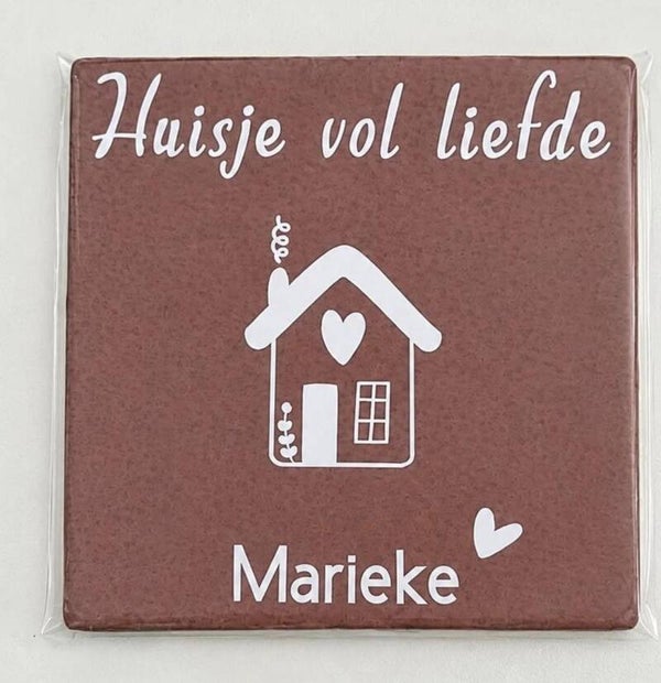 Huisje vol liefde tegeltje