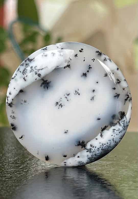 Dendriet Agaat Edelsteen cabochon rond, groot