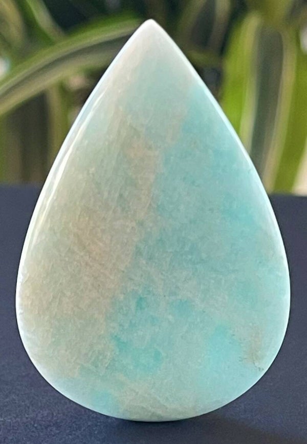 Amazoniet edelsteen cabochon druppel, groot