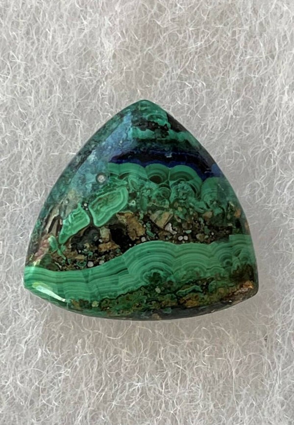 Azuriet Malachiet edelsteen cabochon driehoek, medium