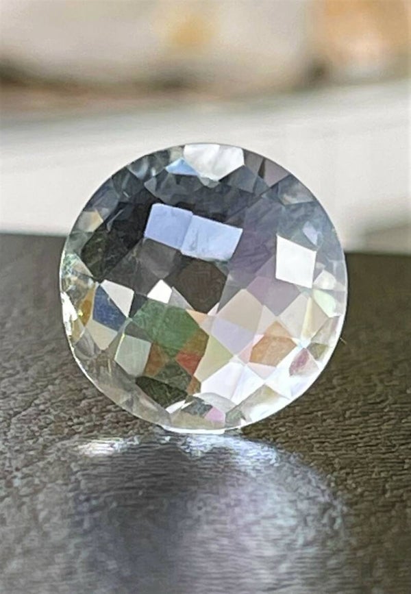 Bergkristal edelsteen checker facet geslepen rond, medium