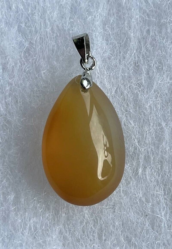 Carneool hangertje druppel, met veter