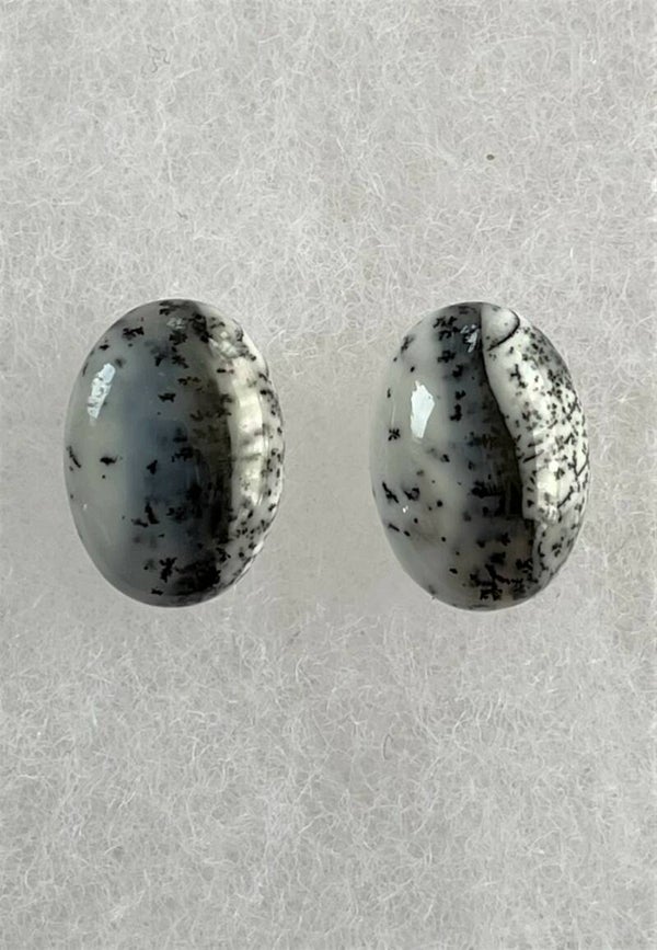 Dendriet Agaat edelsteen cabochon ovaal per paar, klein