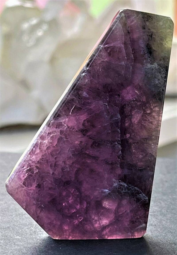 Paarse Fluoriet uit China, plat stuk gepolijst free form