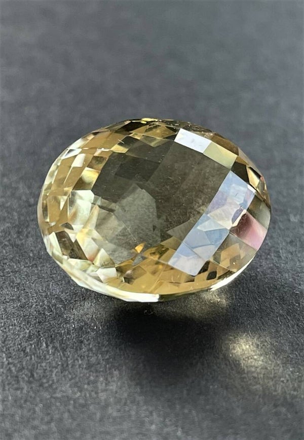 Lemon Topaas edelsteen checker facet geslepen ovaal, groot