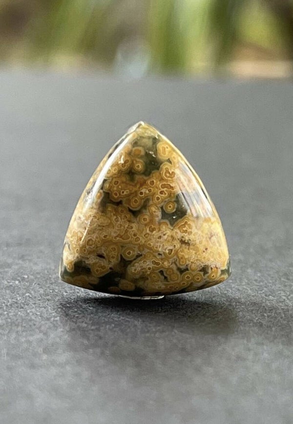 Oceaan Jaspis edelsteen cabochon driehoek, klein
