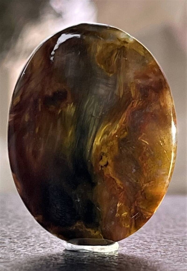 Pietersiet edelsteen cabochon ovaal, groot