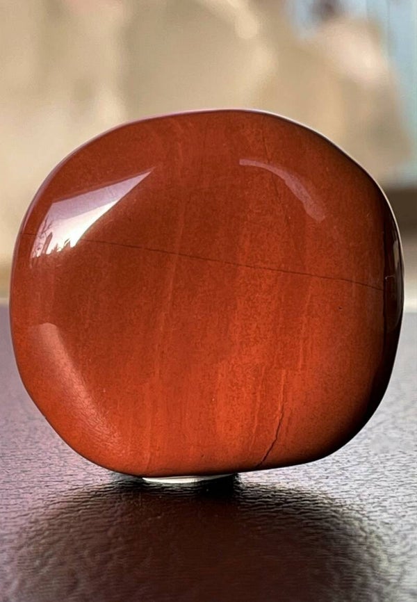 Jaspis Rood knuffelsteen plat