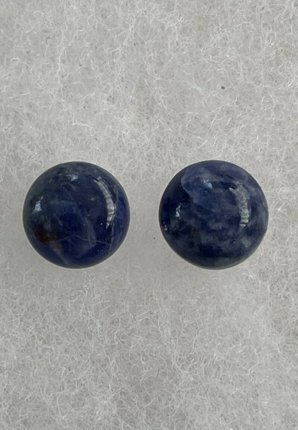 Sodaliet edelsteen cabochon rond, klein, per paar