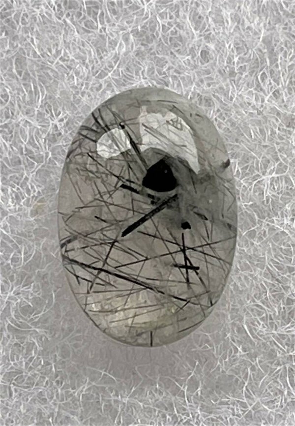 Toermalijnkwarts edelsteen cabochon ovaal, klein