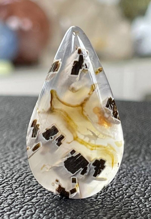 Agaat edelsteen cabochon druppel, medium