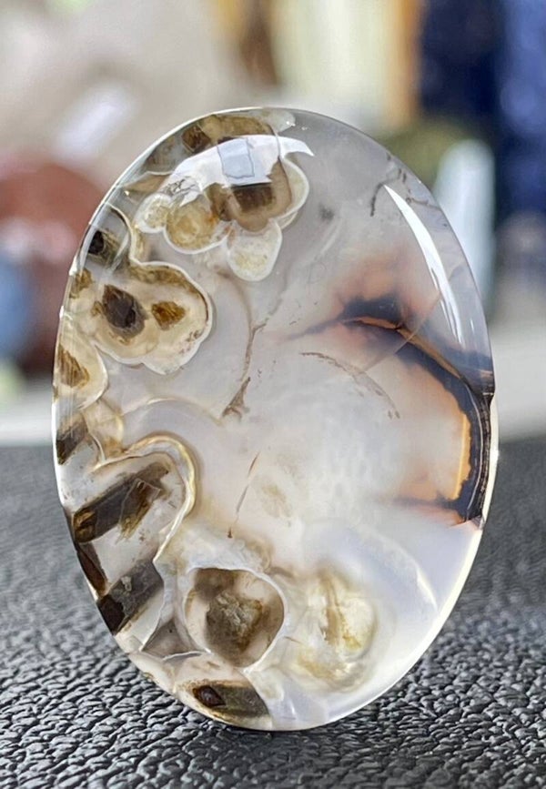 Agaat edelsteen cabochon ovaal, groot