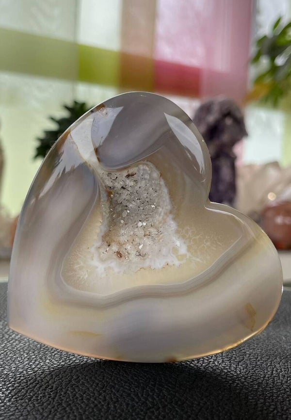 Agaat gekristalliseerd hart, groot