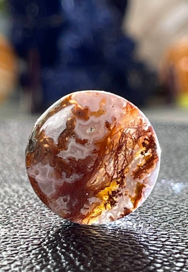 Agua Nevada Agaat edelsteen cabochon rond, medium