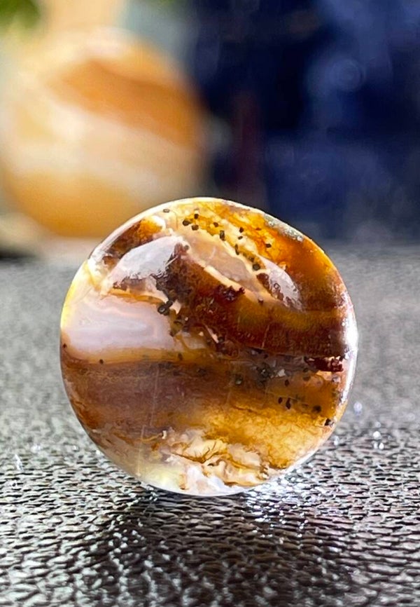 Agua Nevada Agaat edelsteen cabochon rond, medium