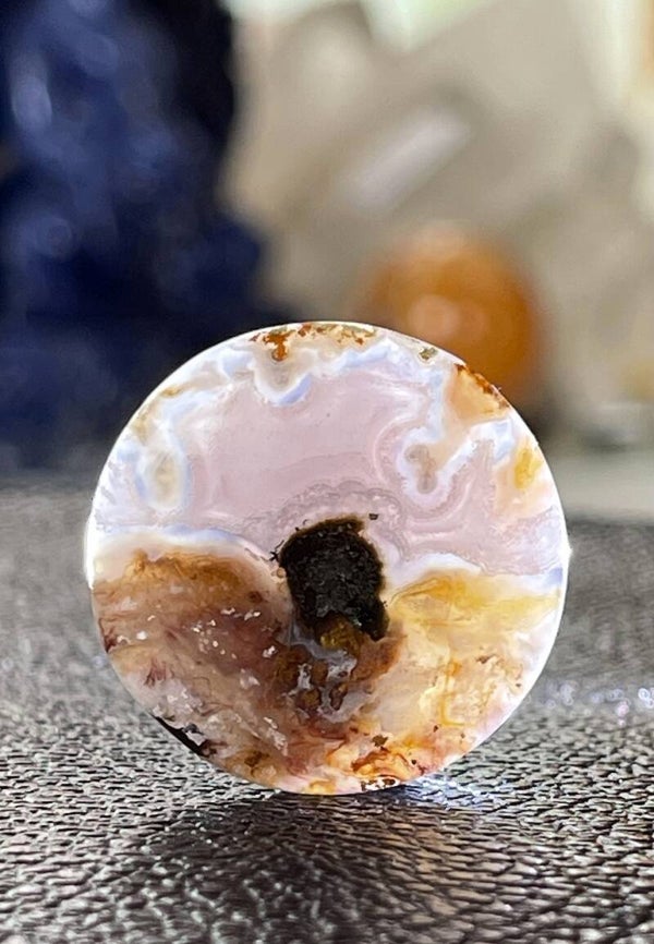 Agua Nevada Agaat edelsteen cabochon rond, medium