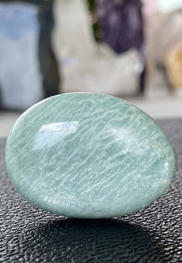 Amazoniet knuffelsteen plat