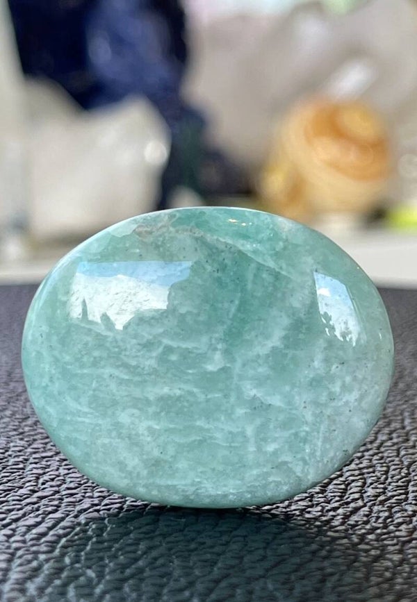 Amazoniet knuffelsteen plat