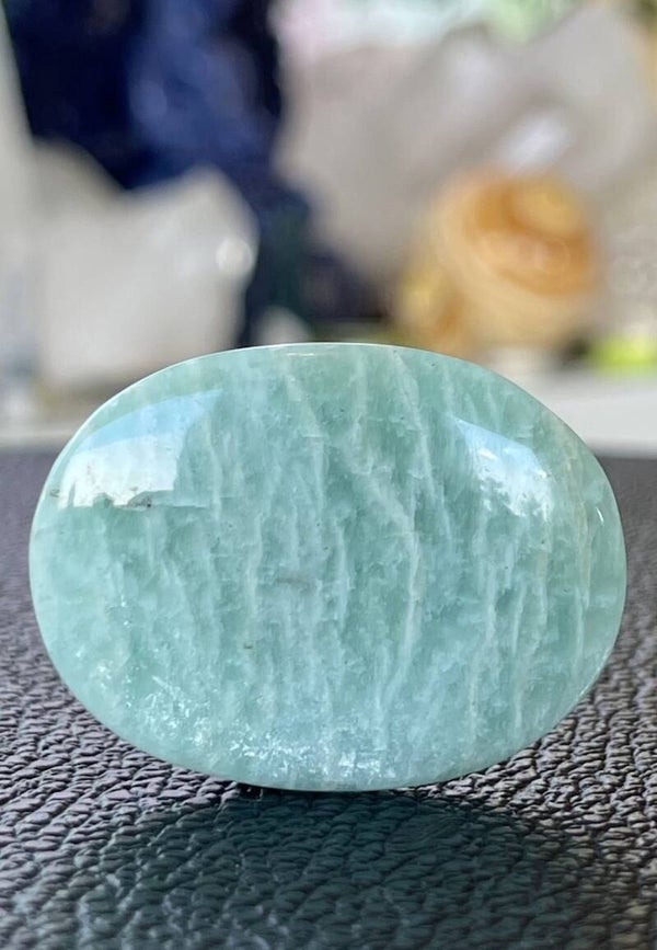 Amazoniet knuffelsteen plat