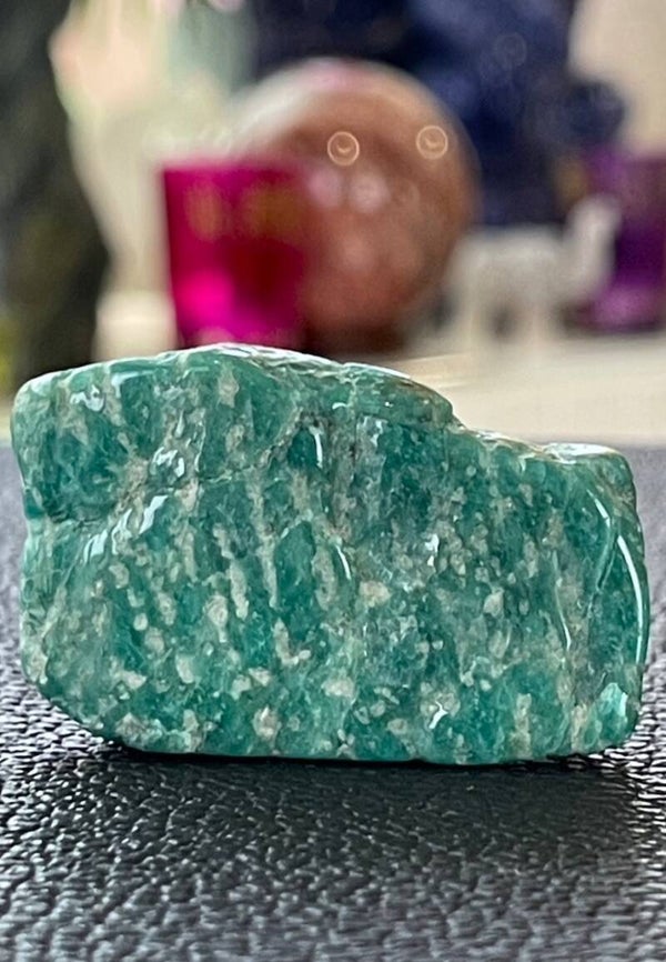 Amazoniet knuffelsteen plat