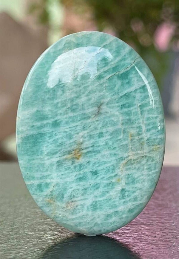 Amazoniet edelsteen cabochon ovaal, groot