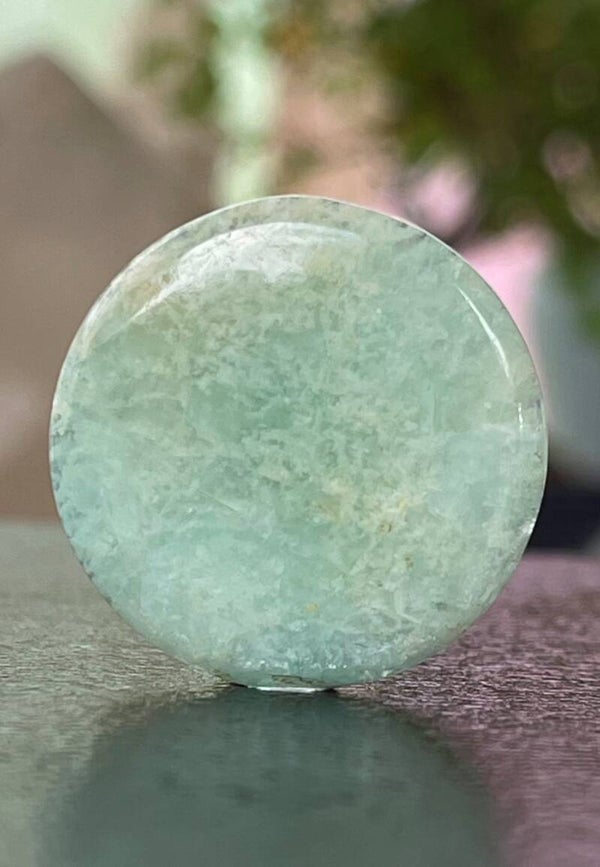 Amazoniet edelsteen cabochon rond, medium