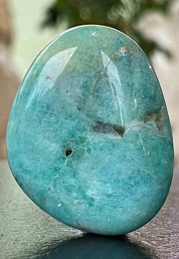 Amazoniet knuffelsteen plat