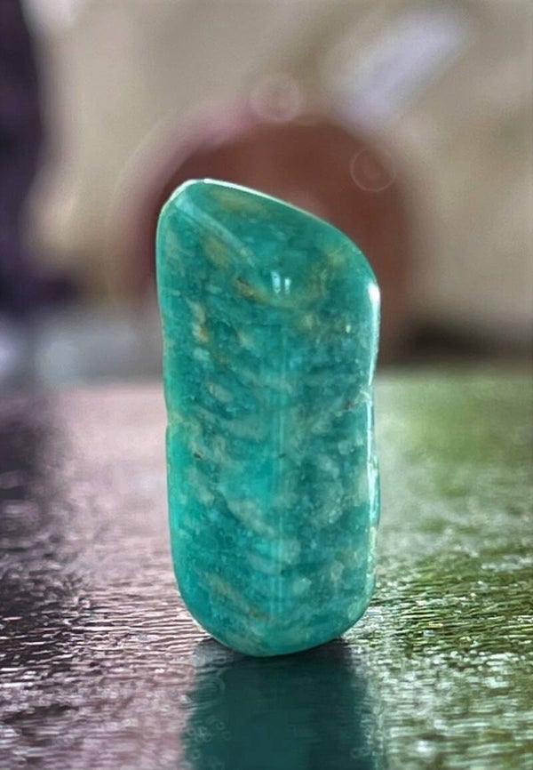 Amazoniet trommelsteen, klein