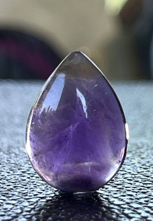 Amethist edelsteen cabochon druppel, klein-medium