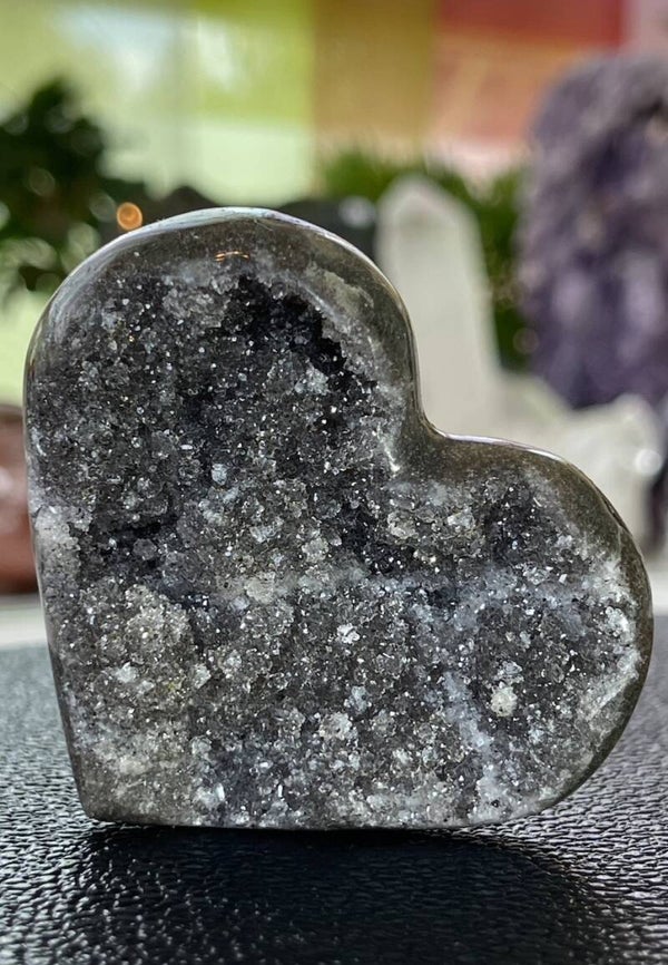 Drusy Amethist hart, medium