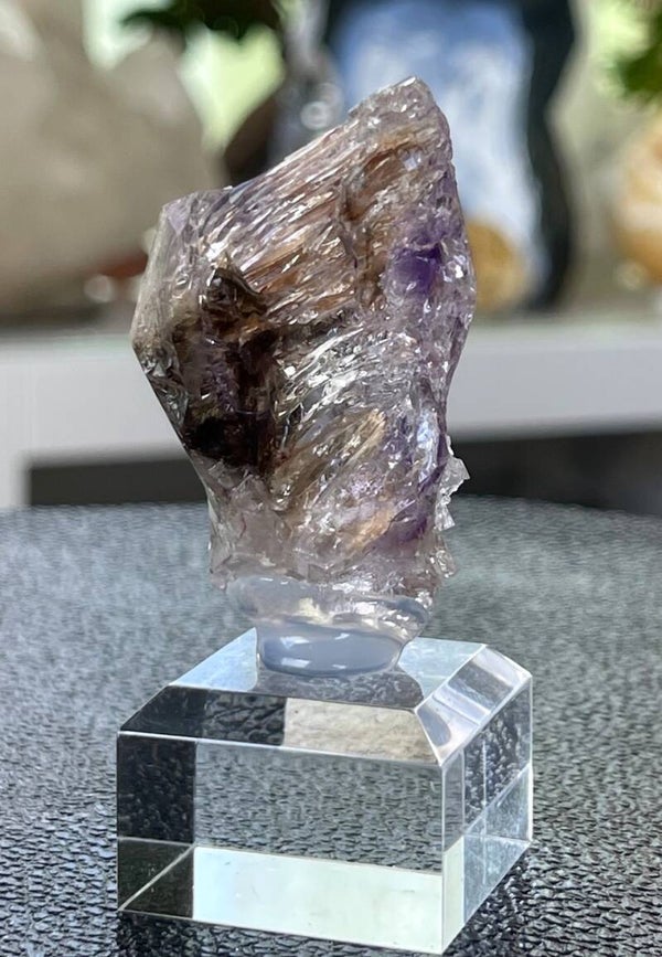 Amethist Vensterkwarts punt uit Namibië ruw, medium