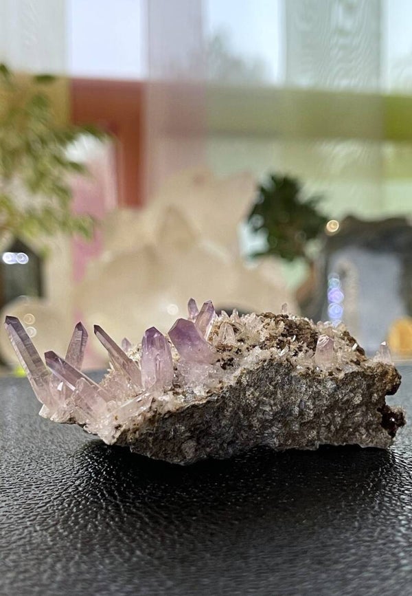Amethist Vera Cruz cluster punten uit Mexico ruw, medium