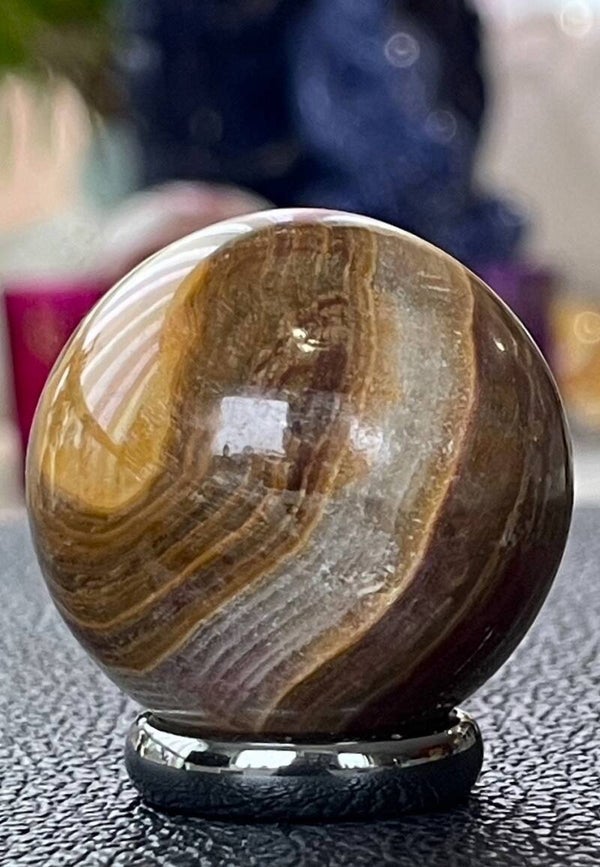 Aragoniet met Calciet bol, klein 3,9cm