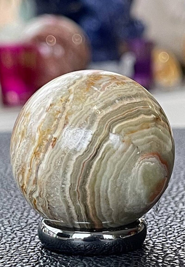 Aragoniet met Calciet bol, klein 3,9cm